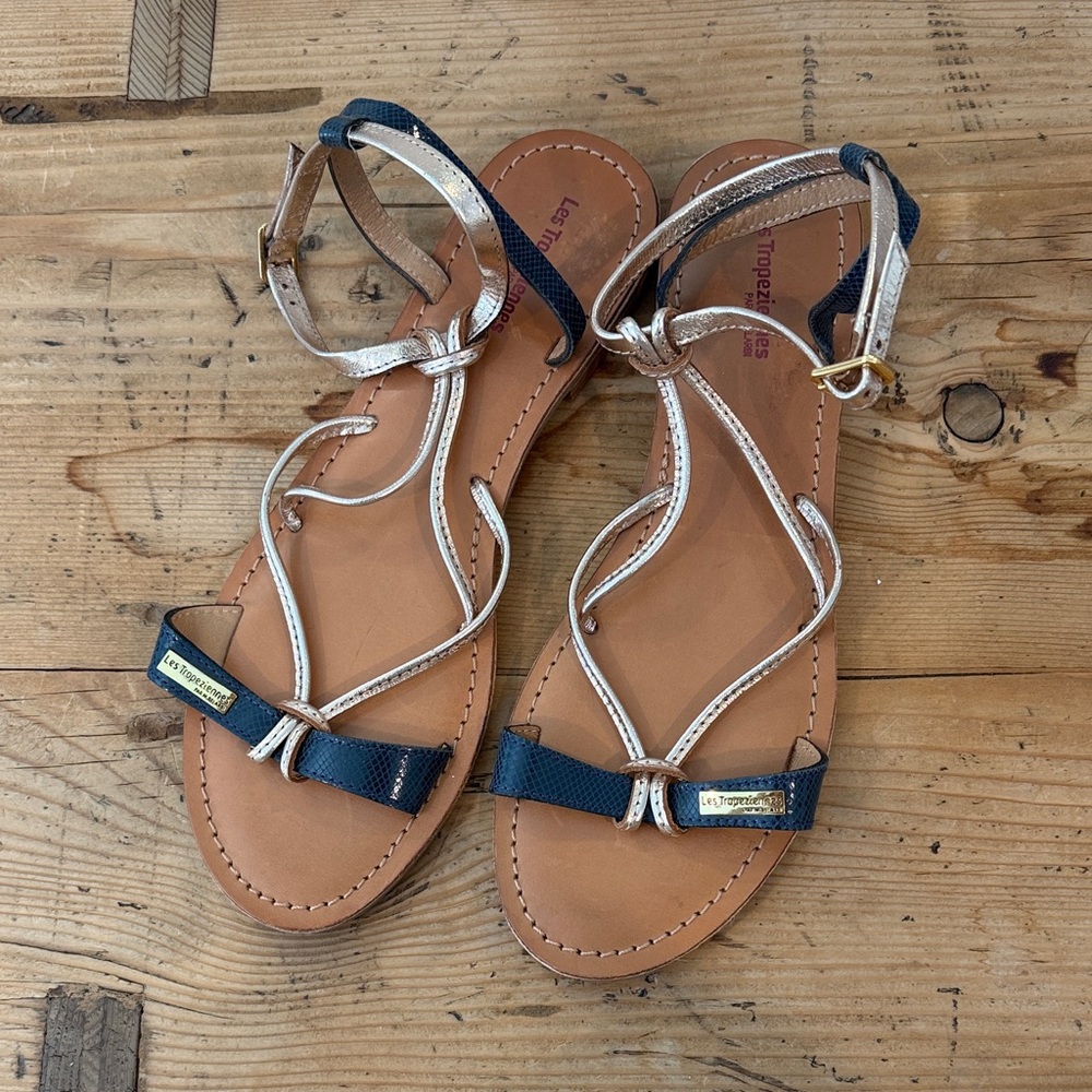 NWOB Les Tropeziennes Par M.Belarbi Hirondel Women’s Leather Ankle Strap Sandals